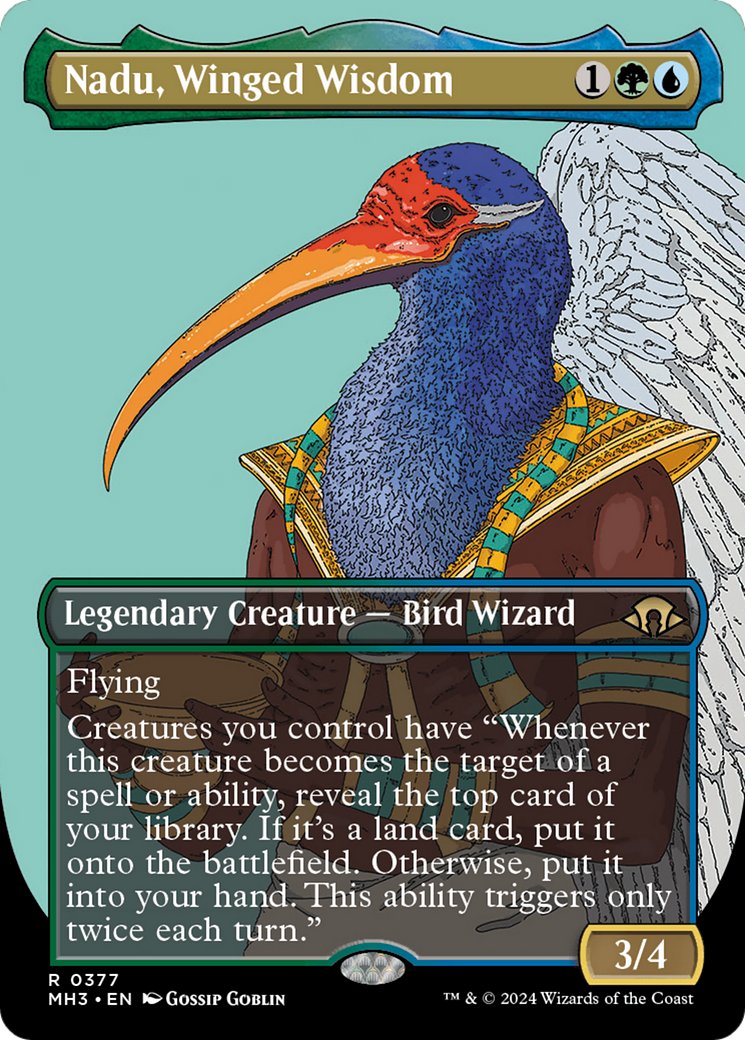 Nadu, Winged Wisdom (Borderless) [Modern Horizons 3] | Exor Games Truro