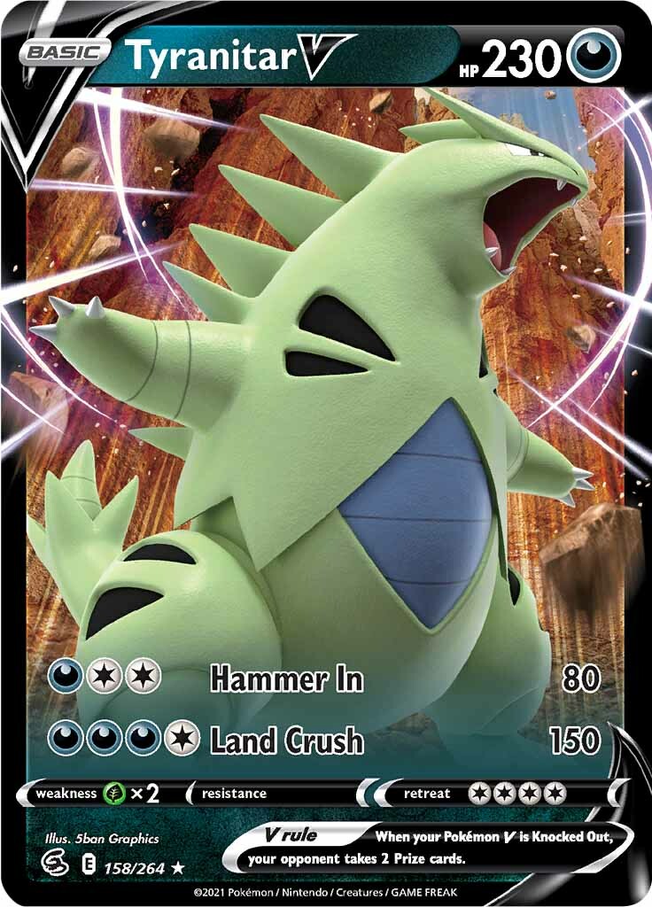 Tyranitar V (158/264) [Sword & Shield: Fusion Strike] | Exor Games Truro