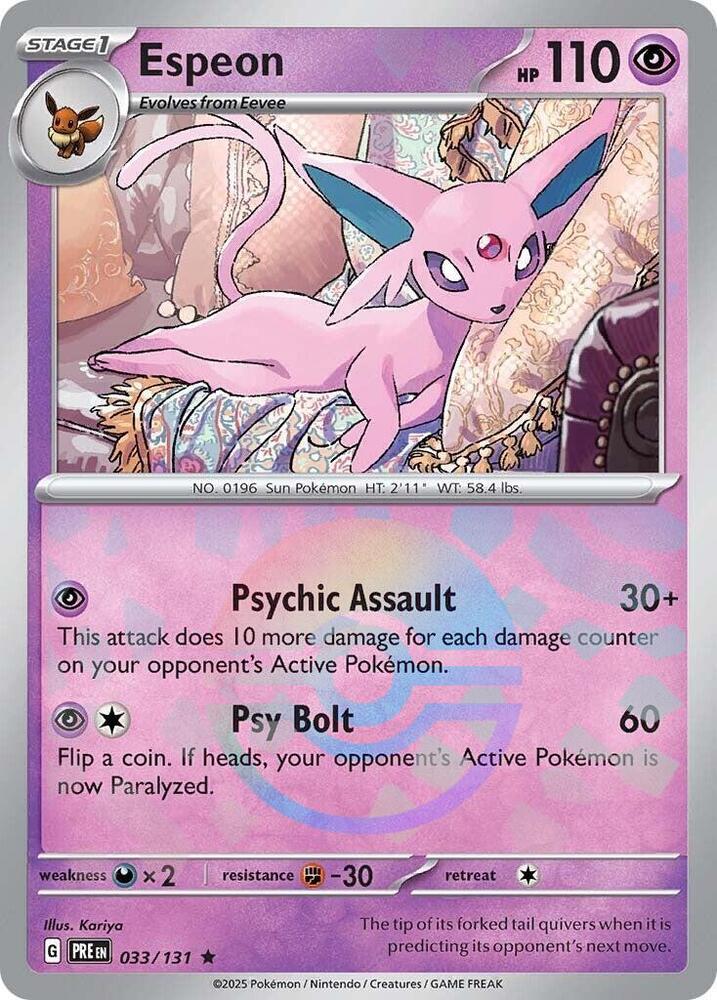 Espeon (033/131) (Poke Ball Pattern) [Scarlet & Violet: Prismatic Evolutions] | Exor Games Truro
