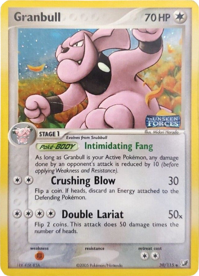 Granbull (39/115) (Stamped) [EX: Unseen Forces] | Exor Games Truro