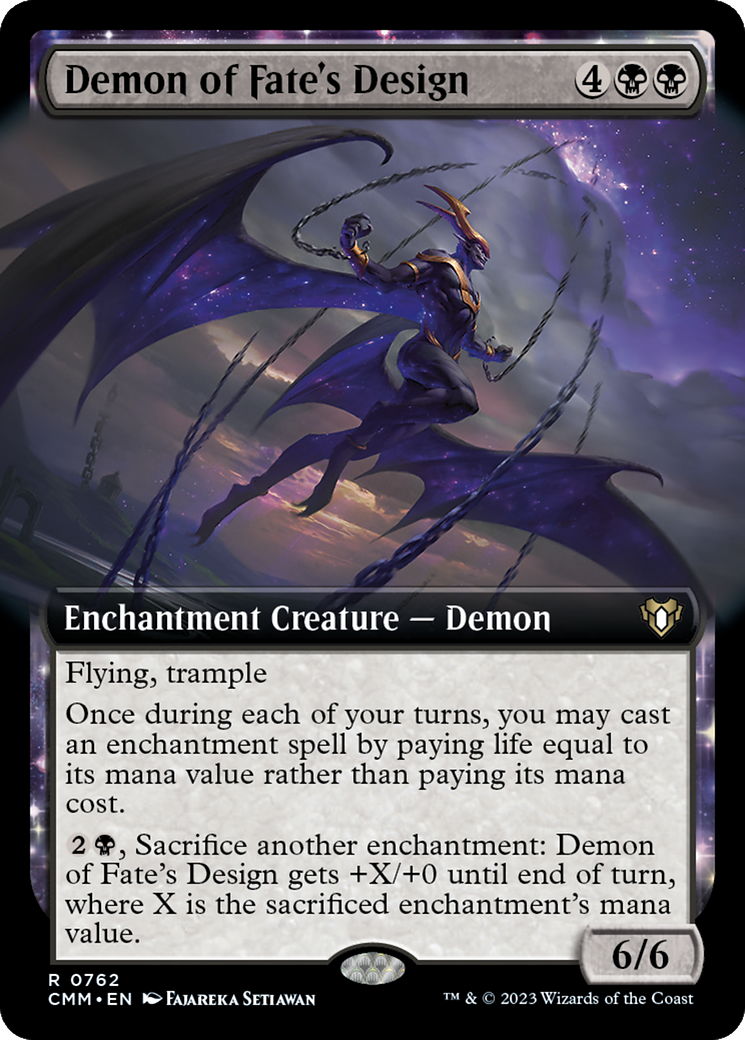 Demon of Fate's Design (Extended Art) [Commander Masters] | Exor Games Truro