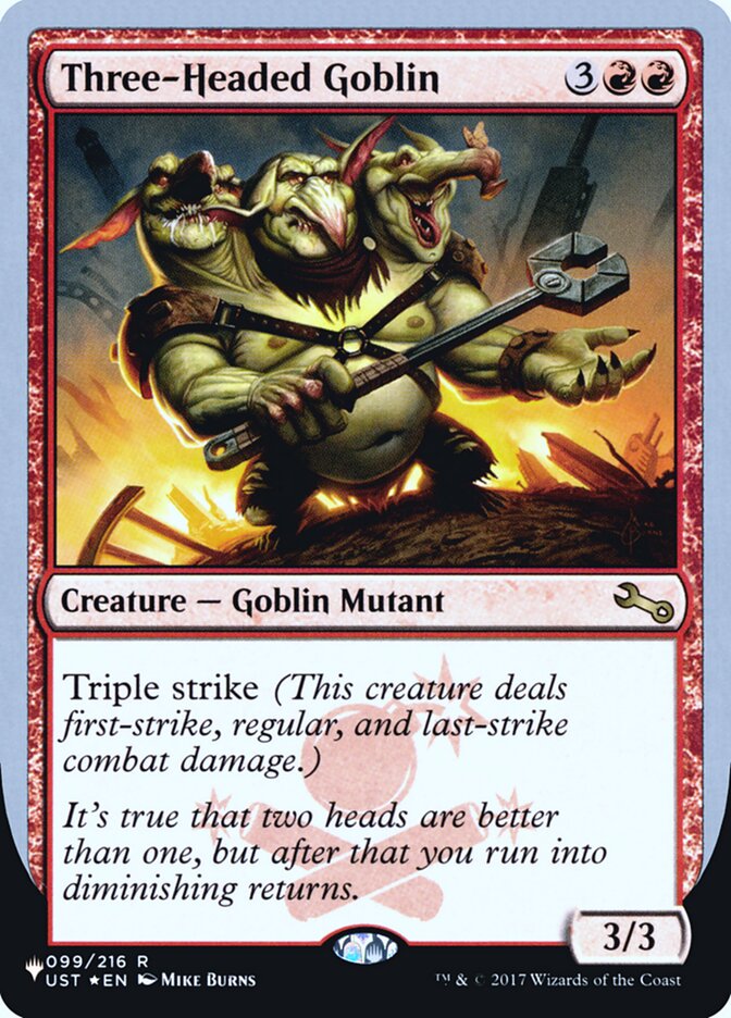 Three-Headed Goblin (Unfinity Foil Edition) [The List] | Exor Games Truro
