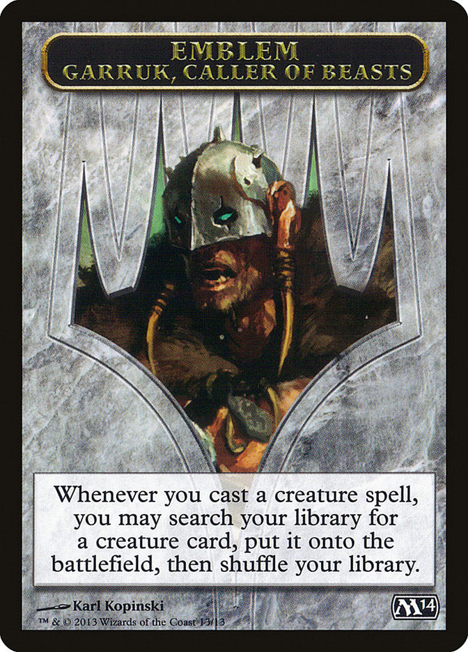 Garruk, Caller of Beasts Emblem [Magic 2014 Tokens] | Exor Games Truro