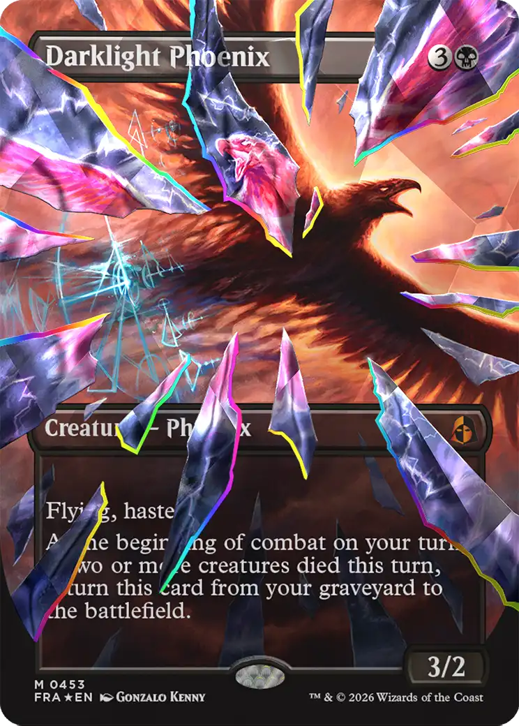 Darklight Phoenix (Borderless) (Facet Foil) (0453) [Reality Fracture] | Exor Games Truro