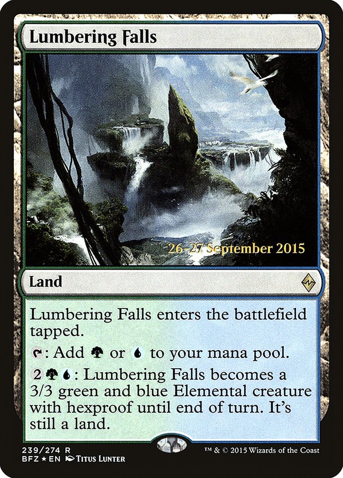 Lumbering Falls [Battle for Zendikar Prerelease Promos] | Exor Games Truro