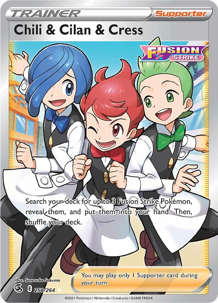 Chili & Cilan & Cress (258/264) [Sword & Shield: Fusion Strike] | Exor Games Truro