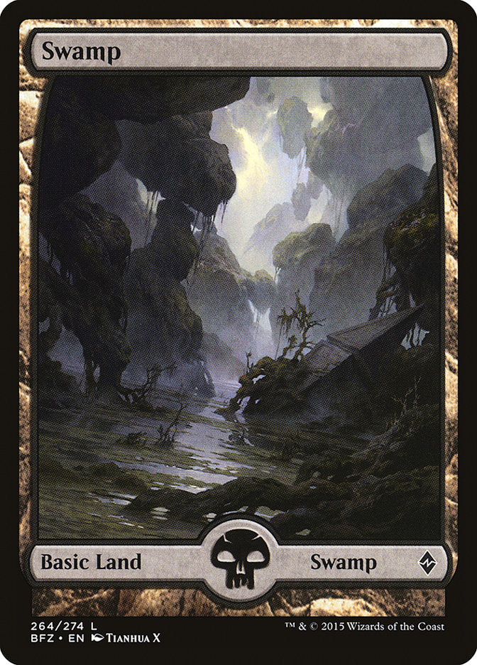 Swamp (264) (Full Art) [Battle for Zendikar] | Exor Games Truro