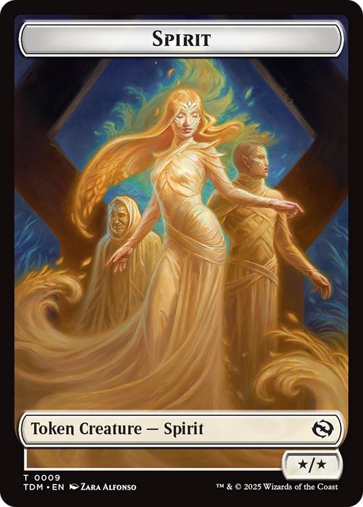 Spirit (0008) // Spirit (0009) Double-Sided Token [Tarkir: Dragonstorm Tokens] | Exor Games Truro