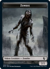 Zombie // Zombie Double-Sided Token (005 MIC/005 MID) [Innistrad: Midnight Hunt Commander Tokens] | Exor Games Truro