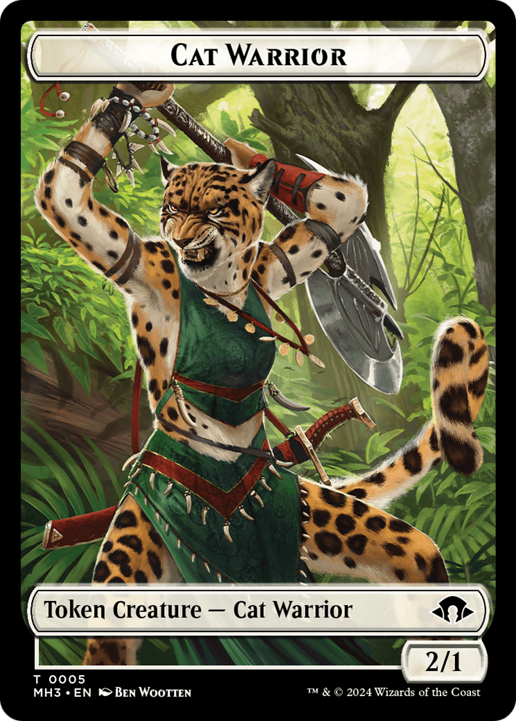 Cat Warrior Token [Modern Horizons 3 Tokens] | Exor Games Truro