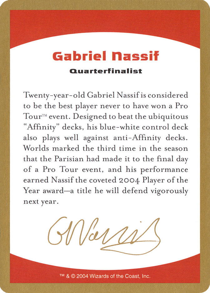 Gabriel Nassif Bio [World Championship Decks 2004] | Exor Games Truro