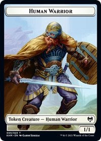 Human Warrior // Spirit Double-Sided Token [Kaldheim Tokens] | Exor Games Truro