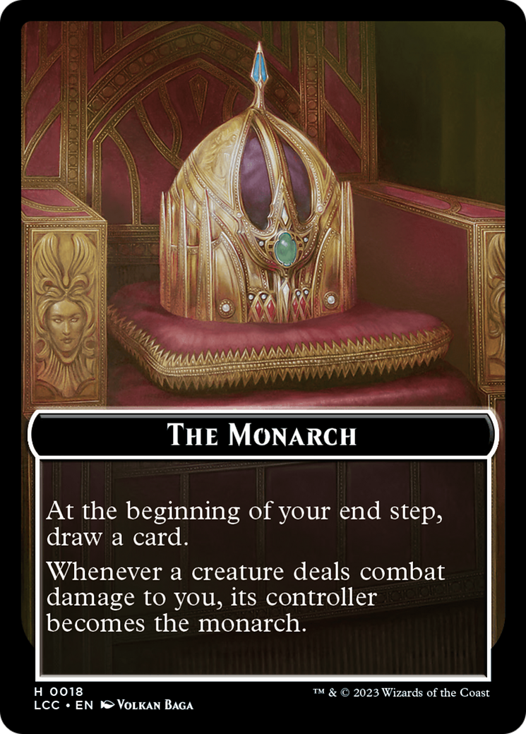 The Monarch // Dinosaur Double-Sided Token [The Lost Caverns of Ixalan Commander Tokens] | Exor Games Truro