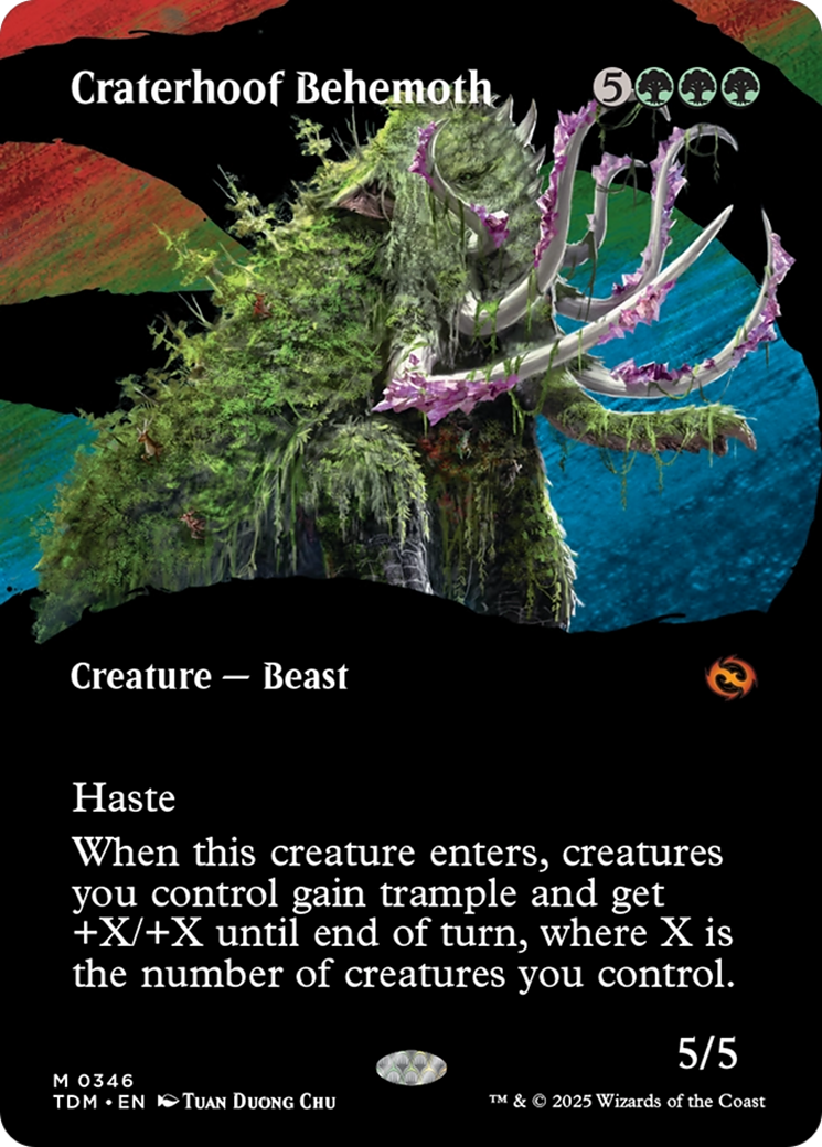 Craterhoof Behemoth (Borderless) [Tarkir: Dragonstorm] | Exor Games Truro