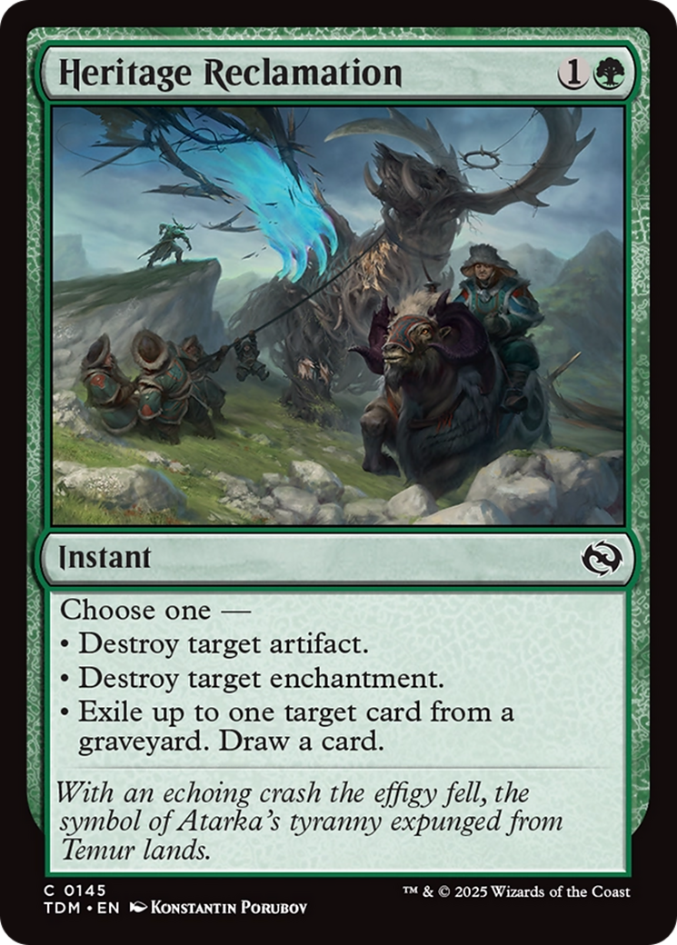 Heritage Reclamation [Tarkir: Dragonstorm] | Exor Games Truro