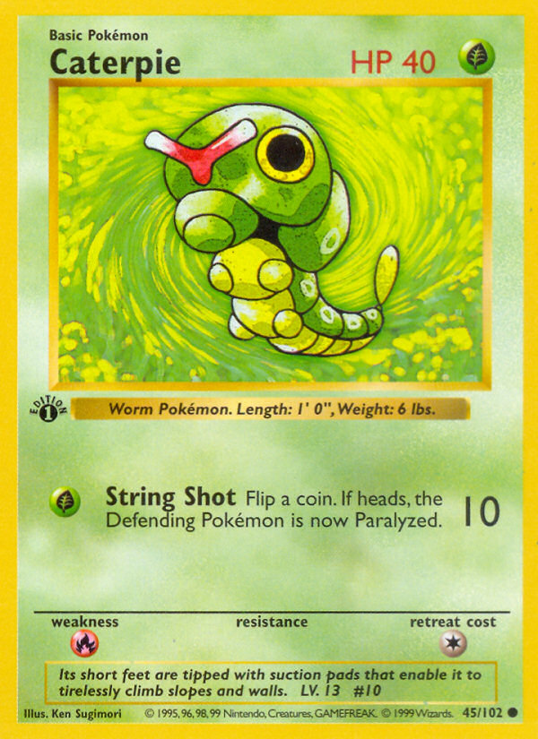 Caterpie (45/102) (Shadowless) [Base Set 1st Edition] | Exor Games Truro