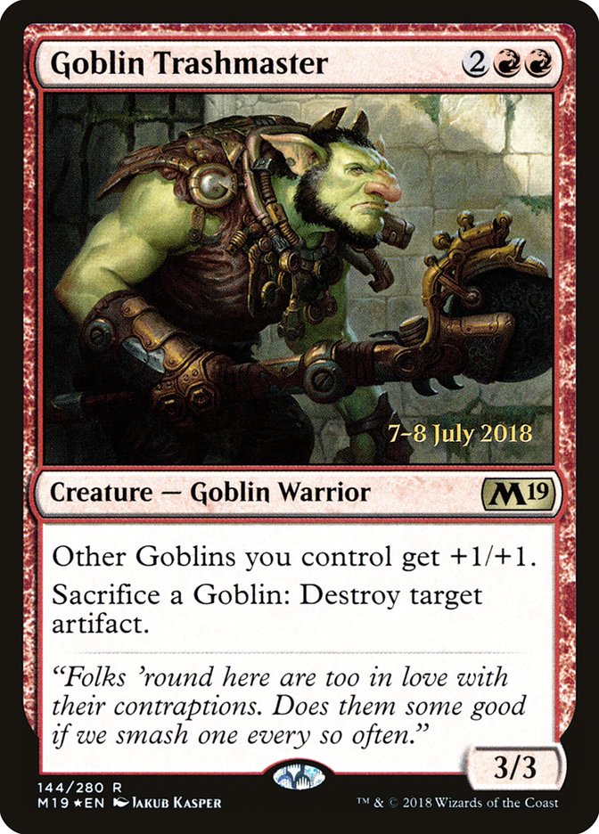 Goblin Trashmaster [Core Set 2019 Prerelease Promos] | Exor Games Truro