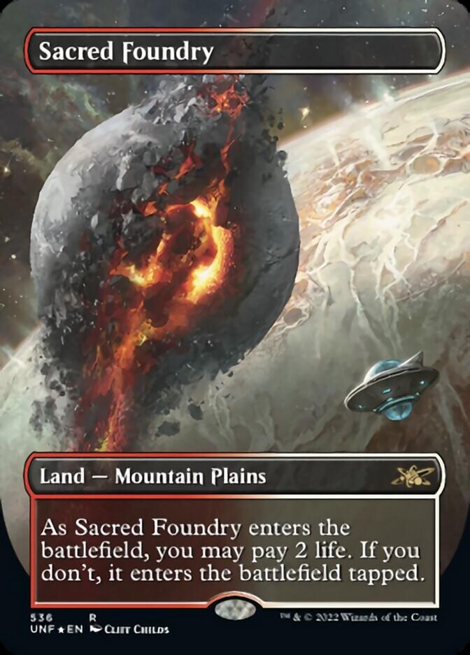 Sacred Foundry (Borderless) (Galaxy Foil) [Unfinity] | Exor Games Truro