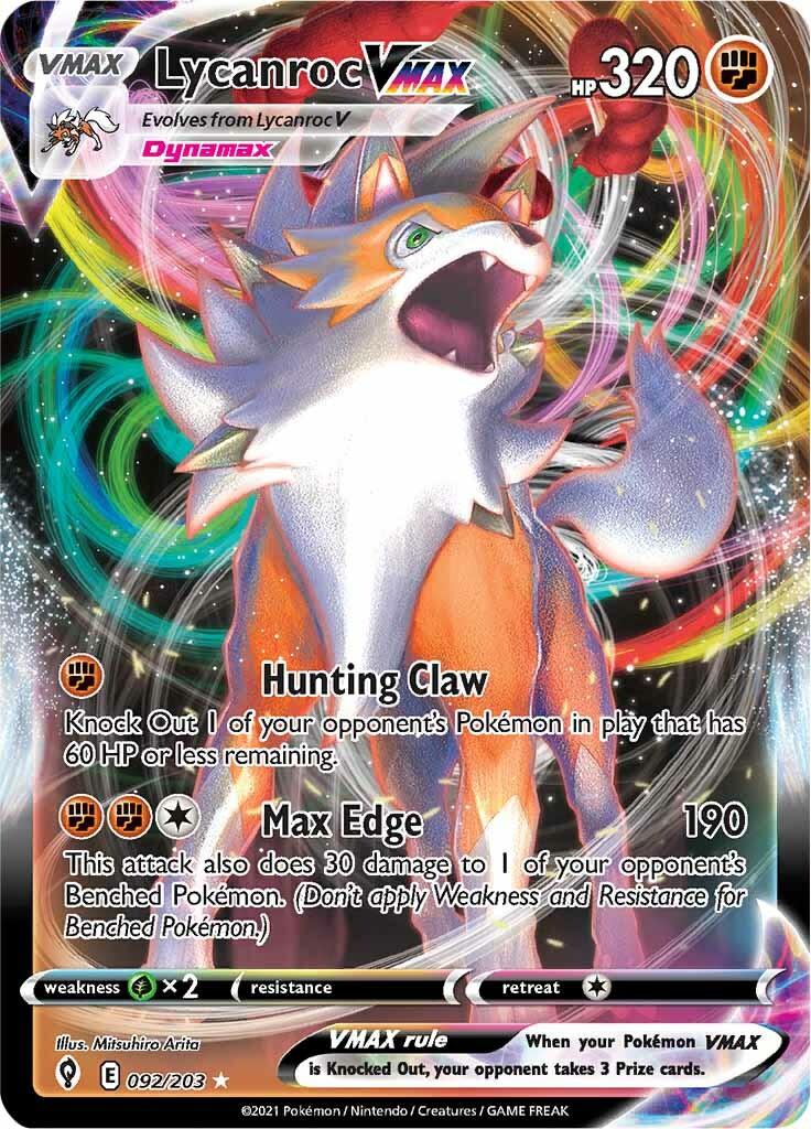 Lycanroc VMAX (092/203) [Sword & Shield: Evolving Skies] | Exor Games Truro