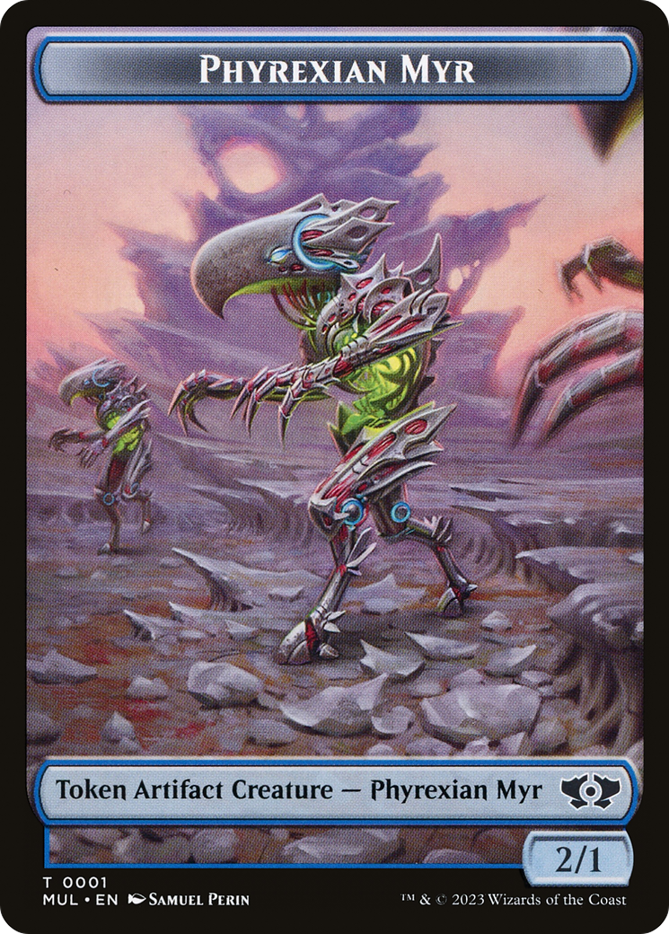 Phyrexian Myr // Dinosaur Double-Sided Token [March of the Machine Tokens] | Exor Games Truro