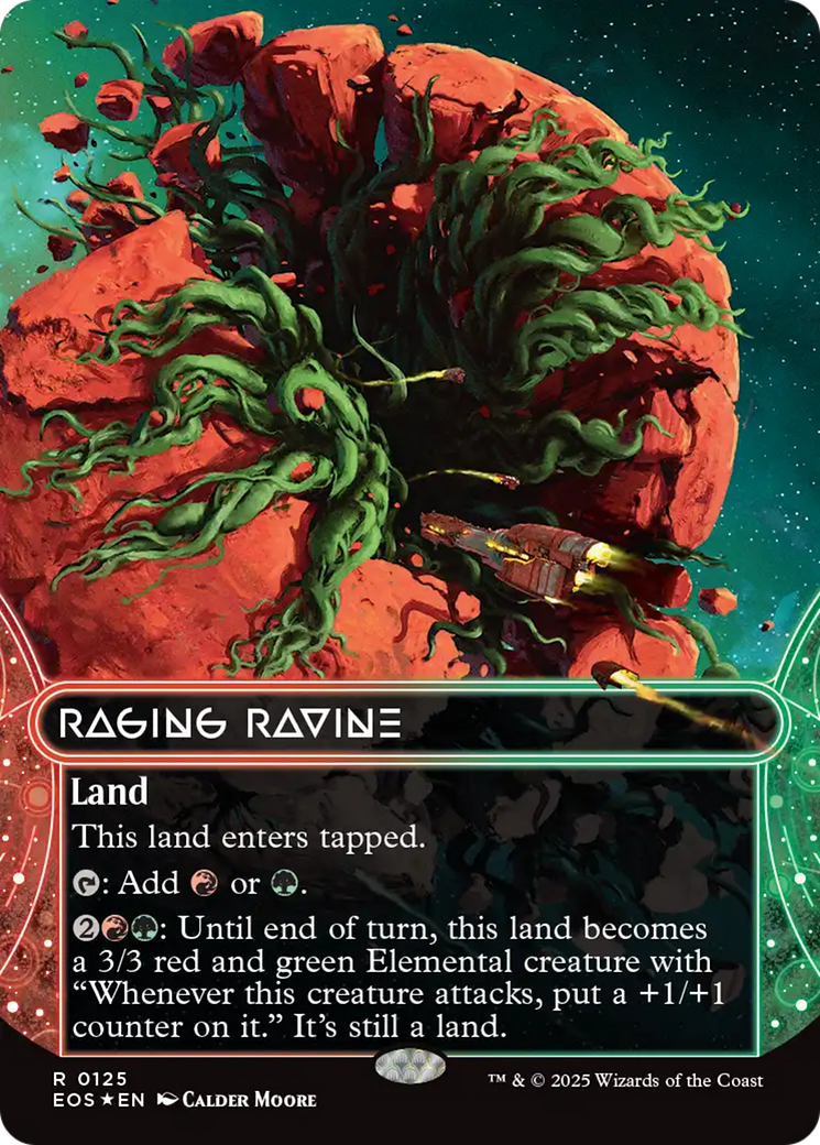 Raging Ravine (0125) (Borderless) (Galaxy Foil) [Edge of Eternities: Stellar Sights] | Exor Games Truro
