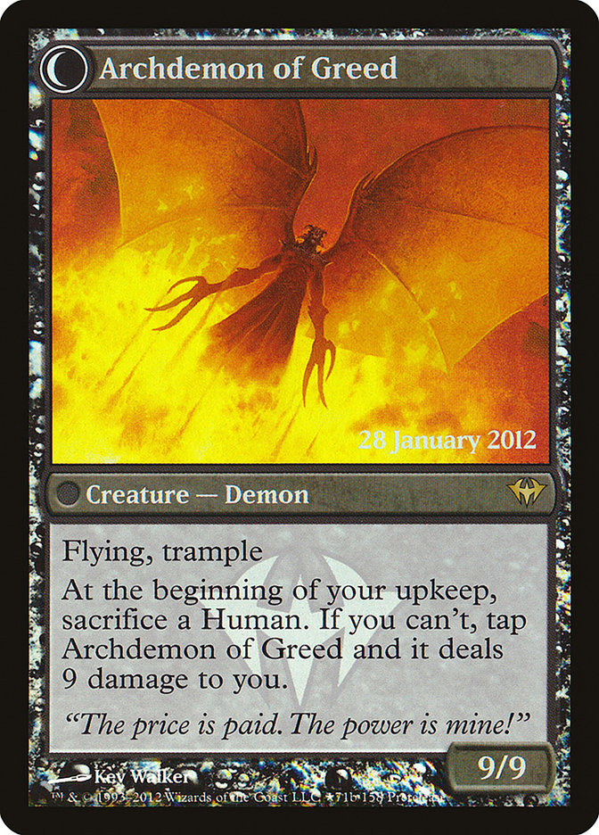 Ravenous Demon // Archdemon of Greed [Dark Ascension Prerelease Promos] | Exor Games Truro