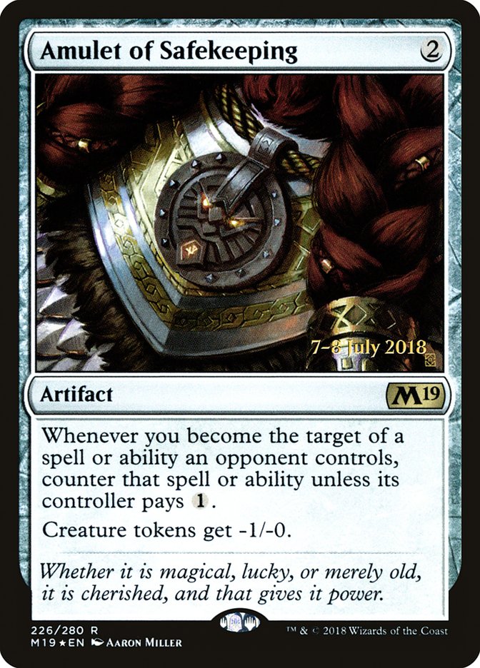 Amulet of Safekeeping [Core Set 2019 Prerelease Promos] | Exor Games Truro