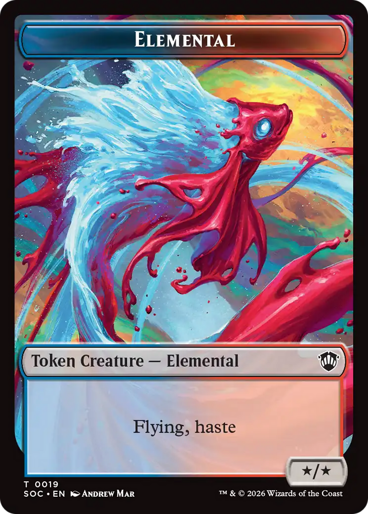 Dragon Illusion // Elemental (0019) Double-Sided Token [Secrets of Strixhaven Commander Tokens] | Exor Games Truro