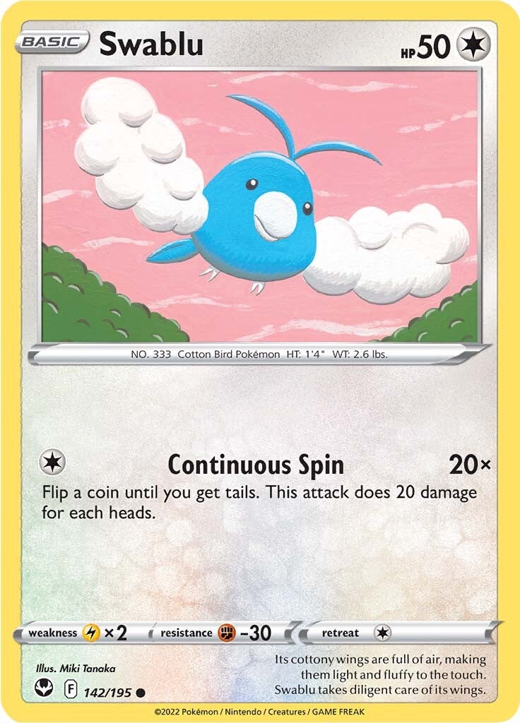 Swablu (142/195) [Sword & Shield: Silver Tempest] | Exor Games Truro