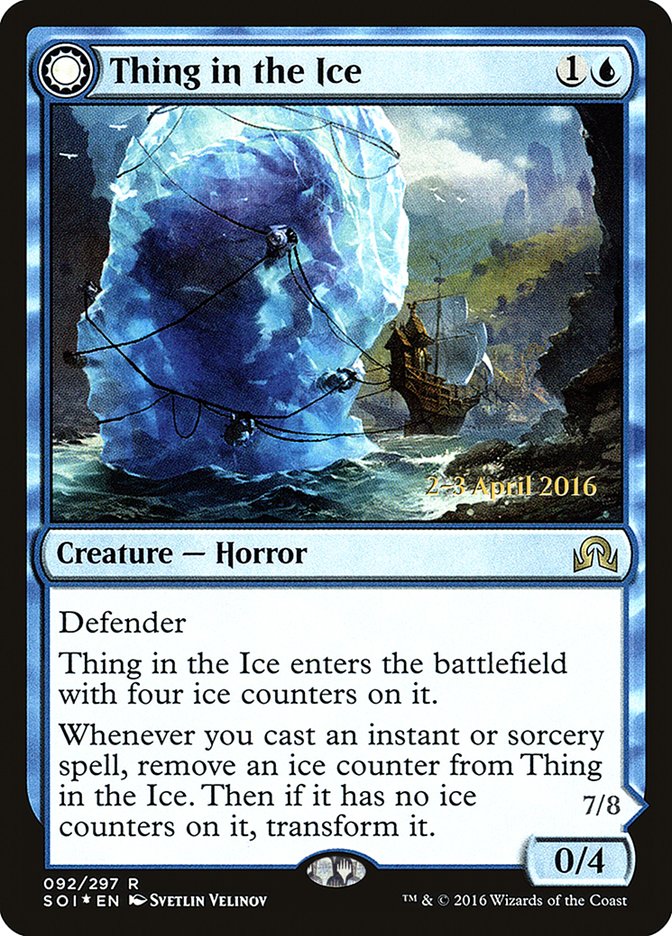 Thing in the Ice // Awoken Horror [Shadows over Innistrad Prerelease Promos] | Exor Games Truro