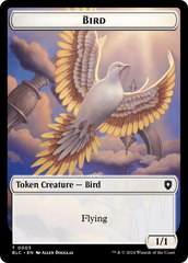 Storm Crow // Bird (003) Double-Sided Token [Bloomburrow Commander Tokens] | Exor Games Truro