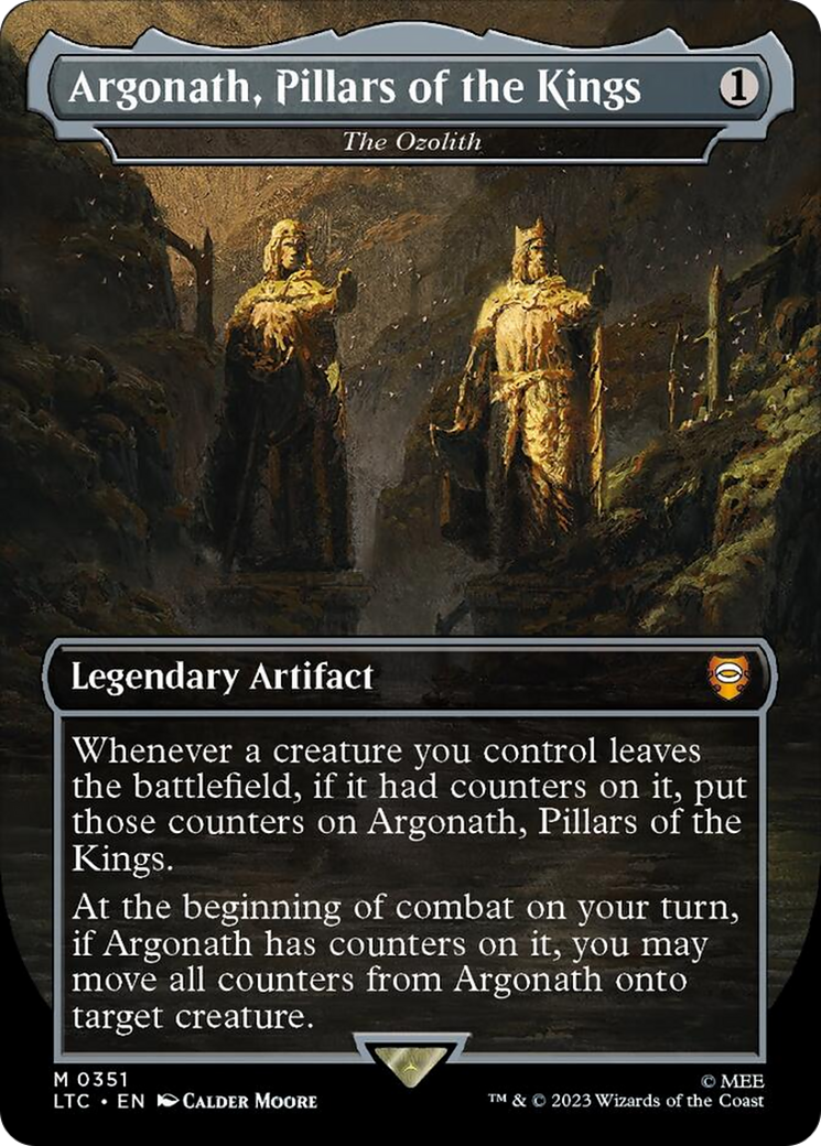 Argonath, Pillars of the Kings - The Ozolith (Borderless) (Surge Foil) [The Lord of the Rings: Tales of Middle-Earth Commander] | Exor Games Truro