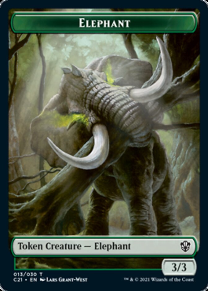 Frog Lizard // Elephant Double-Sided Token [Commander 2021 Tokens] | Exor Games Truro