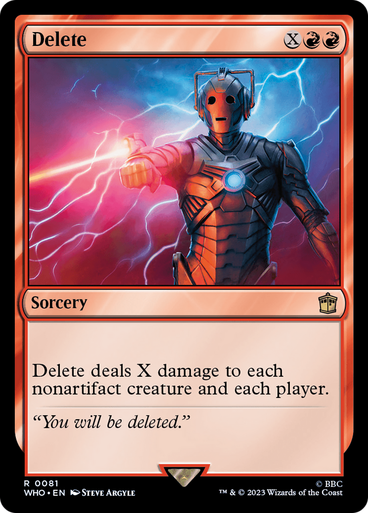 Delete [Doctor Who] | Exor Games Truro