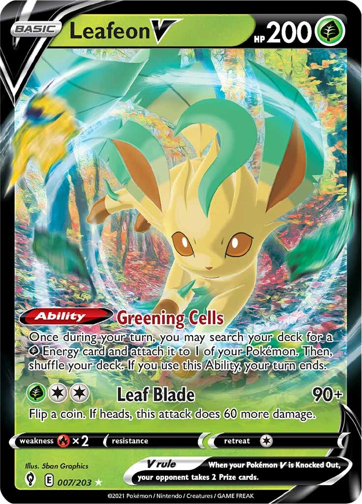 Leafeon V (007/203) [Sword & Shield: Evolving Skies] | Exor Games Truro