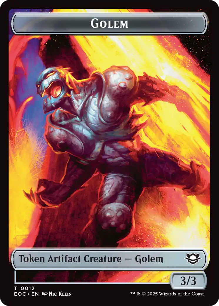 Bird // Golem (0012) Double-Sided Token [Edge of Eternities Commander Tokens] | Exor Games Truro