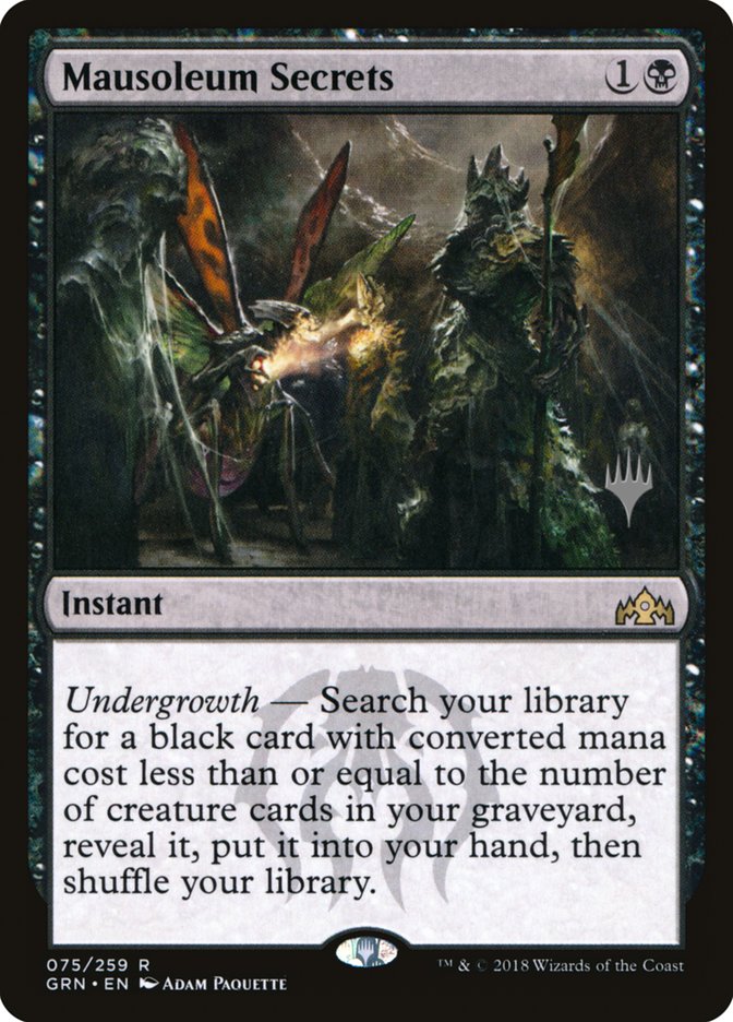 Mausoleum Secrets (Promo Pack) [Guilds of Ravnica Promos] | Exor Games Truro