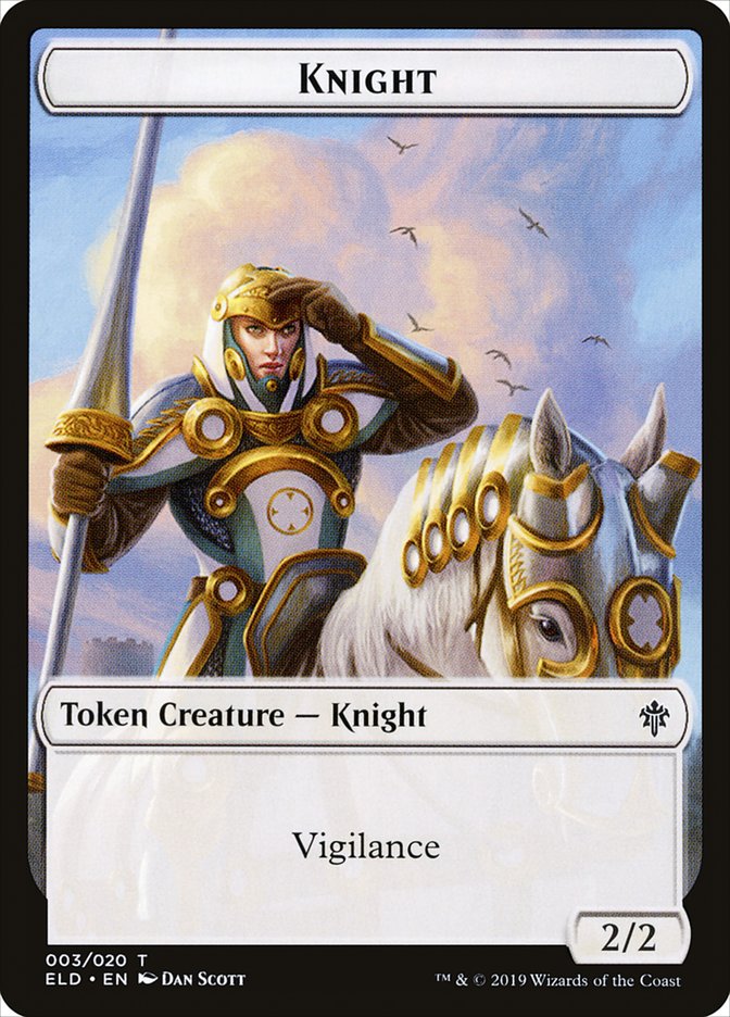 Knight Token [Throne of Eldraine Tokens] | Exor Games Truro