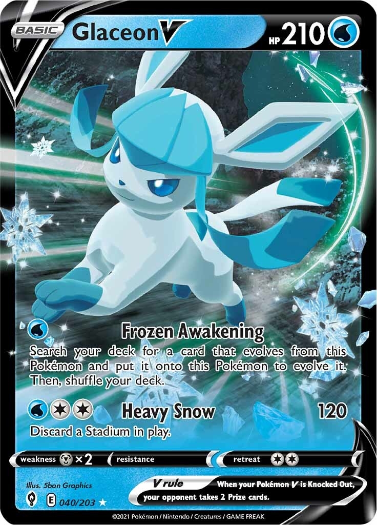 Glaceon V (040/203) [Sword & Shield: Evolving Skies] | Exor Games Truro