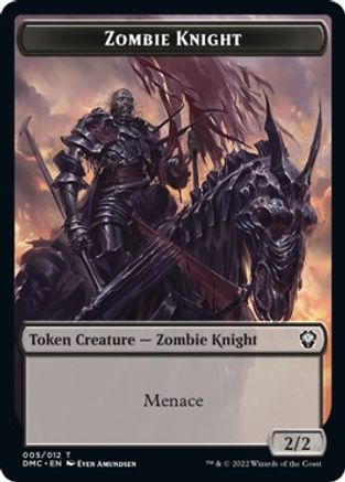 Zombie Knight // Knight Double-Sided Token [Dominaria United Commander Tokens] | Exor Games Truro