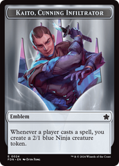 Emblem - Kaito, Cunning Infiltrator // Ninja Doubled-Sided Token [Foundations Tokens] | Exor Games Truro