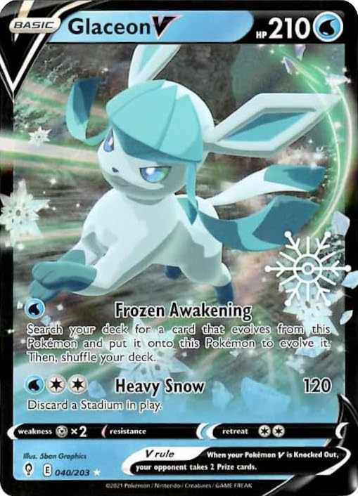 Glaceon V (040/203) (Holiday Calendar) [Sword & Shield: Evolving Skies] | Exor Games Truro