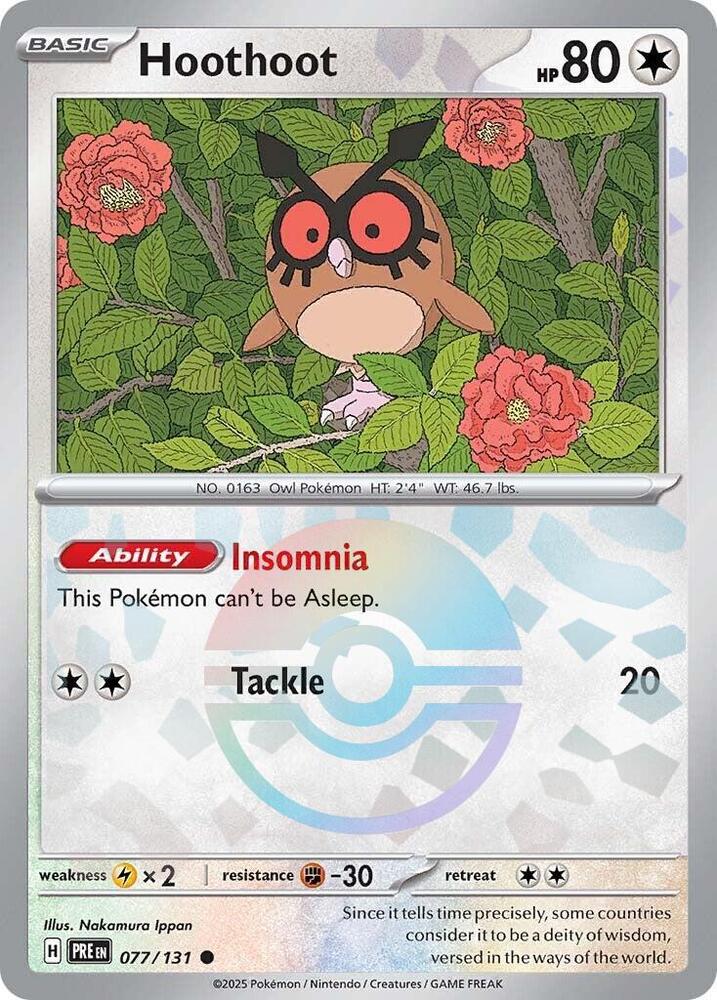 Hoothoot (077/131) (Poke Ball Pattern) [Scarlet & Violet: Prismatic Evolutions] | Exor Games Truro