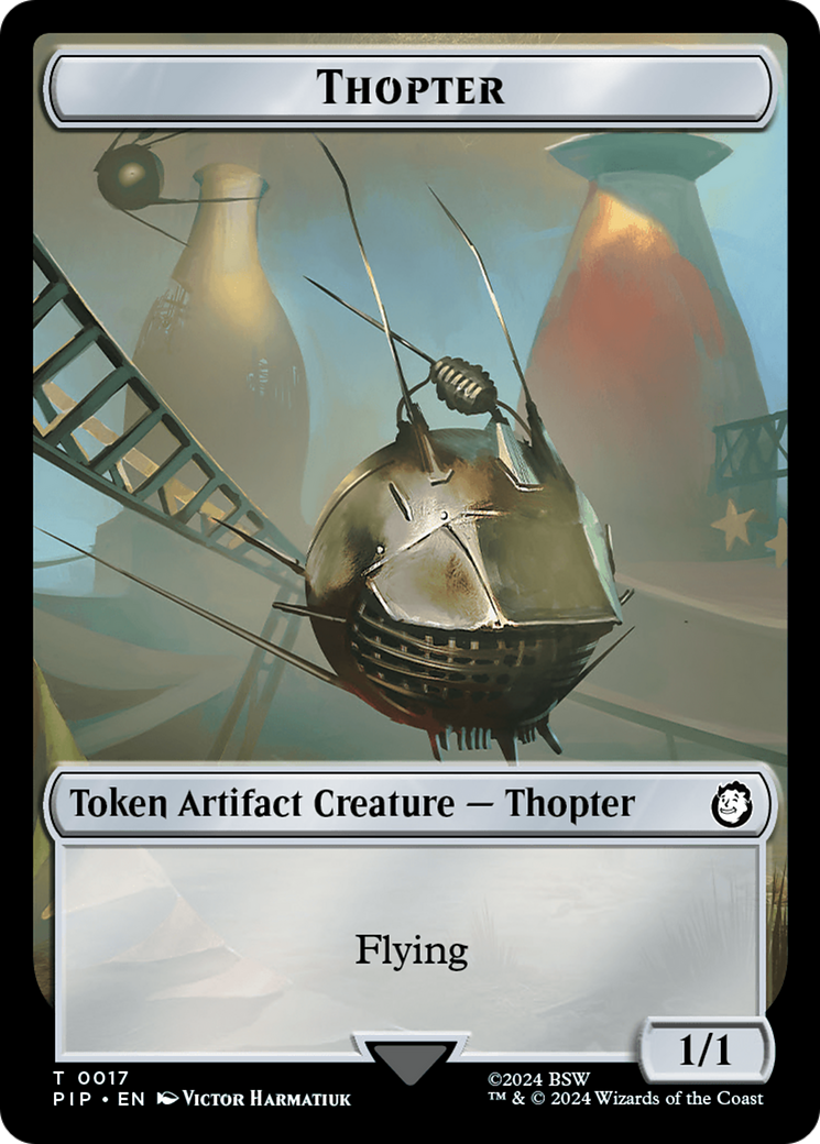 Food (0012) // Thopter Double-Sided Token [Fallout Tokens] | Exor Games Truro