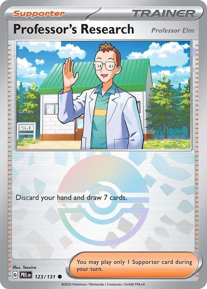 Professor's Research (123/131) [Professor Elm] (Poke Ball Pattern) [Scarlet & Violet: Prismatic Evolutions] | Exor Games Truro