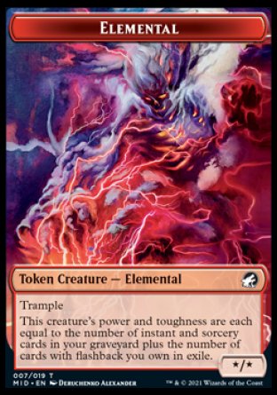 Human // Elemental Double-Sided Token [Innistrad: Midnight Hunt Tokens] | Exor Games Truro