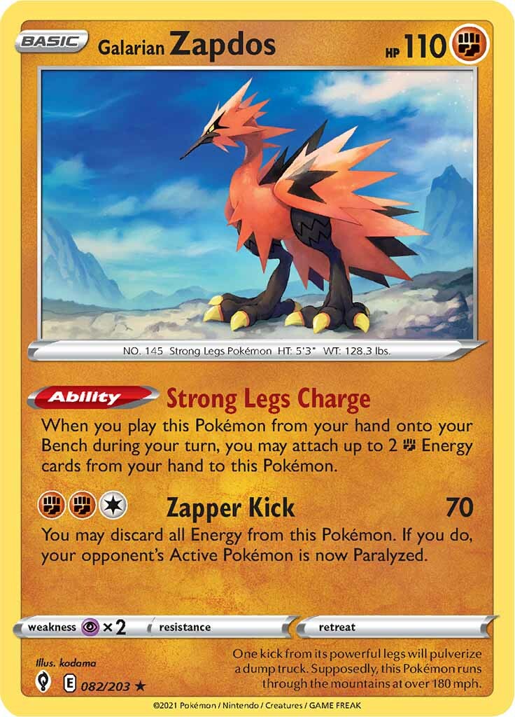 Galarian Zapdos (082/203) [Sword & Shield: Evolving Skies] | Exor Games Truro