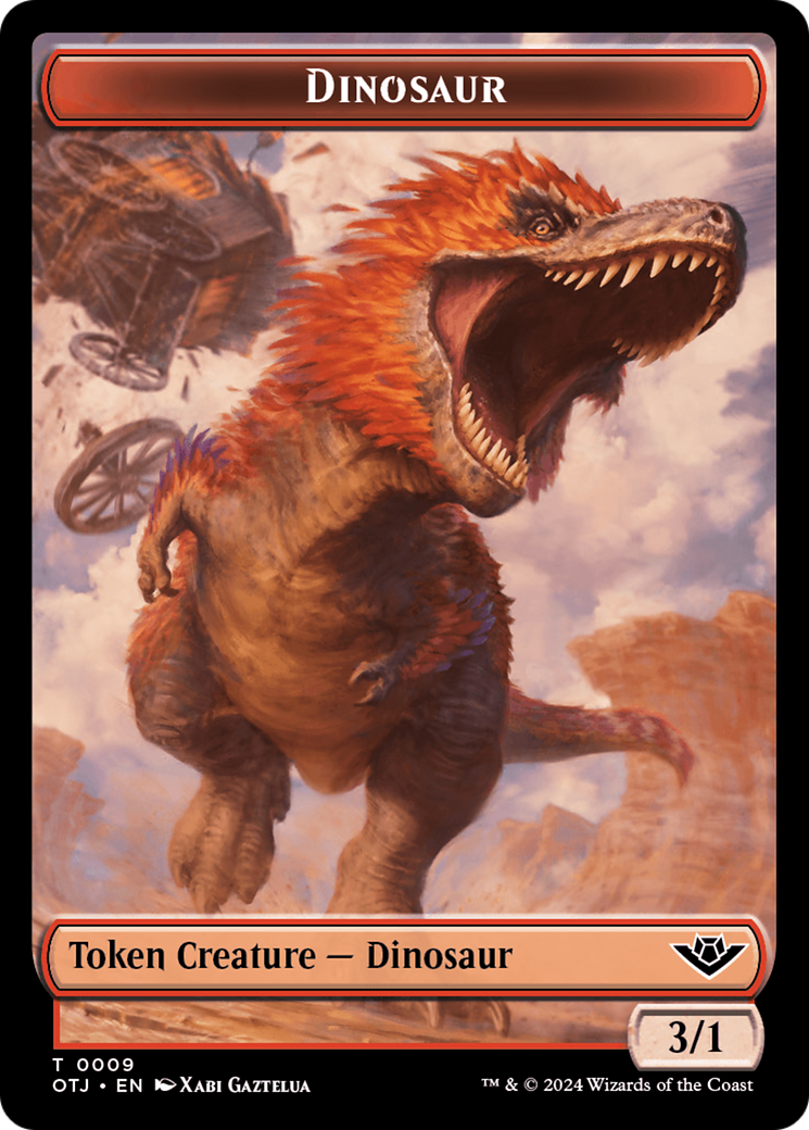 Dinosaur // Plot Double-Sided Token [Outlaws of Thunder Junction Tokens] | Exor Games Truro