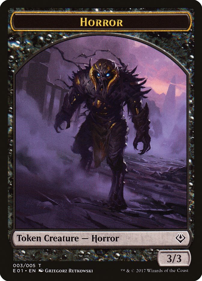 Horror // Zombie Double-Sided Token [Archenemy: Nicol Bolas Tokens] | Exor Games Truro