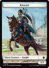 Human // Knight Double-Sided Token [Foundations Tokens] | Exor Games Truro